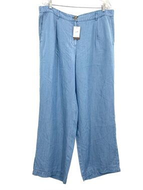 J. Jill Chambray Wide Leg Pull On Pants Tencel New Size 18